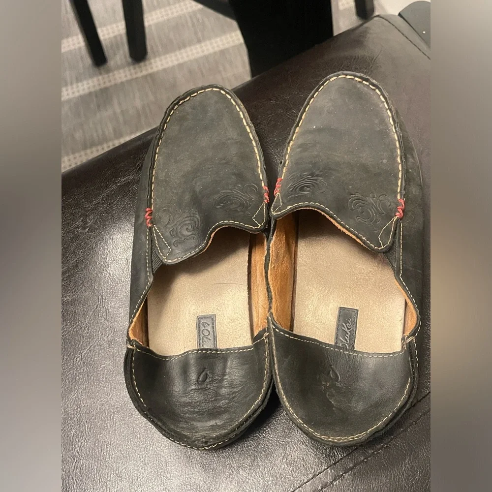 OluKai Nohea Nubuck Leather Slip On Loafers US 8